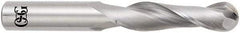 OSG - 12mm Diam, 51mm LOC, 2 Flute Solid Carbide Ball End Mill - TiAlN Finish, Single End, 102mm OAL, 12mm Shank Diam, Spiral Flute - USA Tool & Supply