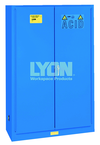 Acid Storage Cabinet - #5544 - 43 x 18 x 65" - 45 Gallon - w/2 shelves, three poly trays, 2-door manual close - Blue Only - USA Tool & Supply