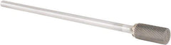 OSG - 1/2" Cut Diam, 1/4" Shank Diam, Cylinder Head Fluted Cut Burr - Carbide, Flat End, 1" LOC, 6" OAL - USA Tool & Supply