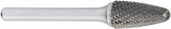 OSG - 1/2" Cut Diam, 1/4" Shank Diam, Tree with Radius Head Burr - Carbide, Radius End, 1" LOC, 6" OAL - USA Tool & Supply
