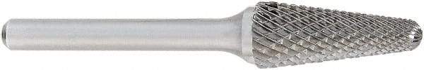 OSG - 1/2" Cut Diam, 1/4" Shank Diam, Taper Head Burr - Carbide, Radius End, 1-1/8" LOC, 6" OAL - USA Tool & Supply
