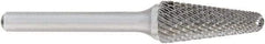 OSG - 3/8" Cut Diam, 1/4" Shank Diam, Taper Head Burr - Carbide, Radius End, 1-1/16" LOC, 6" OAL - USA Tool & Supply