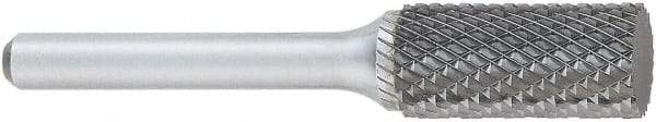 OSG - 1/2" Cut Diam, 1/4" Shank Diam, Cylinder Head Burr - Carbide, Flat End, 1" LOC, 6" OAL - USA Tool & Supply