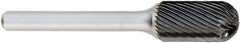 OSG - 12mm Cut Diam, 6mm Shank Diam, Cylinder with Radius Head Fluted Cut Burr - Carbide, Radius End, 25mm LOC, 152mm OAL - USA Tool & Supply