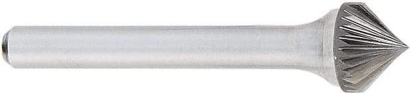 OSG - 16mm Cut Diam, 6mm Shank Diam, Cone Head Fluted Cut Burr - Carbide, Point End, 90mm LOC, 50mm OAL - USA Tool & Supply