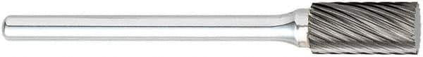 OSG - 1/4" Cut Diam, 1/8" Shank Diam, Oval Head Fluted Cut Burr - Carbide, Radius End, 3/8" LOC, 1-1/2" OAL - USA Tool & Supply