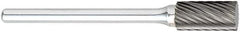 OSG - 1/4" Cut Diam, 1/8" Shank Diam, Tree Head Fluted Cut Burr - Carbide, Radius End, 1/2" LOC, 1-1/2" OAL - USA Tool & Supply