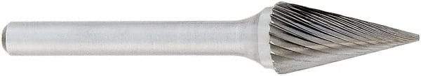 OSG - 6mm Cut Diam, 6mm Shank Diam, Cone Head Fluted Cut Burr - Carbide, 19mm LOC, 50mm OAL - USA Tool & Supply
