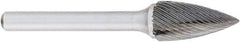 OSG - 1/4" Cut Diam, 1/4" Shank Diam, Tree Head Fluted Cut Burr - Carbide, Point End, 5/8" LOC, 2" OAL - USA Tool & Supply