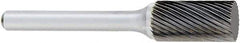 OSG - 5/16" Cut Diam, 1/4" Shank Diam, Cylinder Head Fluted Cut Burr - Carbide, Flat End, 3/4" LOC, 2" OAL - USA Tool & Supply