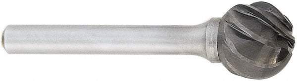 OSG - 16mm Cut Diam, 6mm Shank Diam, Ball Head Fluted Cut Burr - Carbide, 50mm OAL - USA Tool & Supply