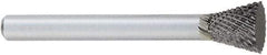 OSG - 1/4" Cut Diam, 1/4" Shank Diam, Inverted Cone Head Burr - Carbide, Flat End, 5/16" LOC, 2" OAL - USA Tool & Supply