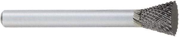 OSG - 19mm Cut Diam, 6mm Shank Diam, Inverted Cone Head Burr - Carbide, Flat End, 16mm LOC, 50mm OAL - USA Tool & Supply