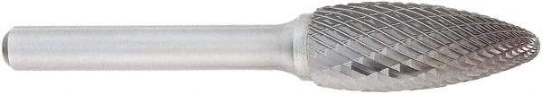 OSG - 16mm Cut Diam, 6mm Shank Diam, Flame Head Burr - Carbide, Radius End, 36mm LOC, 50mm OAL - USA Tool & Supply