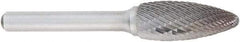 OSG - 3/4" Cut Diam, 1/4" Shank Diam, Flame Head Burr - Carbide, Radius End, 1-5/8" LOC, 2" OAL - USA Tool & Supply