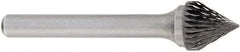 OSG - 5/8" Cut Diam, 1/4" Shank Diam, Cone Head Burr - Carbide, Point End, 2" OAL - USA Tool & Supply