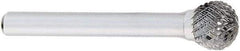 OSG - 1/4" Cut Diam, 1/4" Shank Diam, Ball Head Burr - Carbide, 1/4" LOC, 2" OAL - USA Tool & Supply