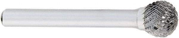 OSG - 1" Cut Diam, 1/4" Shank Diam, Ball Head Burr - Carbide, 1" LOC, 2" OAL - USA Tool & Supply