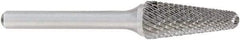 OSG - 3/4" Cut Diam, 1/4" Shank Diam, Cone Head Burr - Carbide, Radius End, 1-1/2" LOC, 2" OAL - USA Tool & Supply
