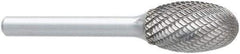 OSG - 16mm Cut Diam, 6mm Shank Diam, Oval Head Burr - Carbide, Radius End, 25mm LOC, 50mm OAL - USA Tool & Supply