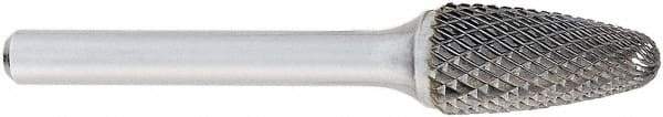 OSG - 3/4" Cut Diam, 1/4" Shank Diam, Tree with Radius Head Burr - Carbide, Radius End, 1" LOC, 2" OAL - USA Tool & Supply