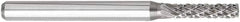 OSG - 1/8" Cut Diam, 1/8" Shank Diam, Tree with Radius Head Burr - Carbide, Radius End, 1/2" LOC, 1-1/2" OAL - USA Tool & Supply