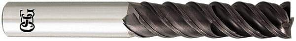 OSG - 3/4", 2-1/4" LOC, 3/4" Shank Diam, 5" OAL, 4 Flute, Solid Carbide Square End Mill - Single End, TiAlN Finish, Spiral Flute, 50° Helix, Centercutting, Right Hand Cut, Right Hand Flute, Series HP451 - USA Tool & Supply