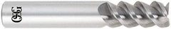 OSG - 25mm, 38mm LOC, 25mm Shank Diam, 102mm OAL, 3 Flute, Solid Carbide Square End Mill - Single End, Uncoated, Spiral Flute, 60° Helix, Centercutting, Right Hand Cut, Right Hand Flute, Series 460C - USA Tool & Supply