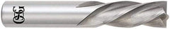 OSG - 1", 1-1/2" LOC, 1" Shank Diam, 4" OAL, 4 Flute, Solid Carbide Square End Mill - Single End, Uncoated, Spiral Flute, 30° Helix, Centercutting, Right Hand Cut, Left Hand Flute, Series 447 - USA Tool & Supply