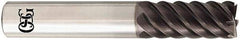 OSG - 12mm, 12mm LOC, 25mm Shank Diam, 76mm OAL, 6 Flute, Solid Carbide Square End Mill - Single End, TiAlN Finish, Spiral Flute, 50° Helix, Centercutting, Right Hand Cut, Right Hand Flute, Series HP450 - USA Tool & Supply