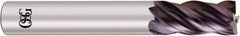 OSG - 1", 1-1/2" LOC, 1" Shank Diam, 4" OAL, 4 Flute, Solid Carbide Square End Mill - Single End, EXO Finish, Spiral Flute, Centercutting, Right Hand Cut, Right Hand Flute, Series 2050 - USA Tool & Supply