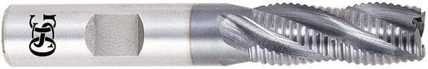OSG - 1/2" Diam, 1/2" LOC, 3 Flute Cobalt Roughing Square End Mill - TiCN Finish, 2-1/2" OAL, 1/2" Shank Diam, Single End, Centercutting - USA Tool & Supply