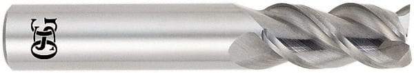 OSG - 11mm, 25mm LOC, 11mm Shank Diam, 70mm OAL, 3 Flute, Solid Carbide Square End Mill - Single End, Uncoated, Spiral Flute, 45° Helix, Centercutting, Right Hand Cut, Right Hand Flute, Series 445 - USA Tool & Supply