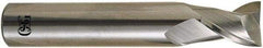OSG - 11mm, 22mm LOC, 12mm Shank Diam, 75mm OAL, 2 Flute, Solid Carbide Square End Mill - Single End, Uncoated, Spiral Flute, 30° Helix, Right Hand Cut, Right Hand Flute, Series 8120 - USA Tool & Supply