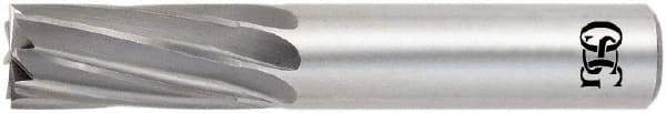 OSG - 1", 1-1/2" LOC, 1" Shank Diam, 4" OAL, 14 Flute, Solid Carbide Square End Mill - Single End, Uncoated, Spiral Flute, 15° Helix, Centercutting, Right Hand Cut, Right Hand Flute, Series 408 - USA Tool & Supply
