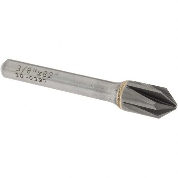 OSG - 3/8" Head Diam, 1/4" Shank Diam, Multi Flute 82° Solid Carbide Countersink - USA Tool & Supply