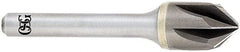 OSG - 1/2" Head Diam, 1/4" Shank Diam, Multi Flute 60° Solid Carbide Countersink - USA Tool & Supply