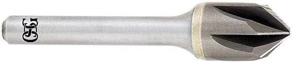 OSG - 1/4" Head Diam, 1/4" Shank Diam, Multi Flute 60° Solid Carbide Countersink - USA Tool & Supply