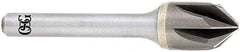 OSG - 1" Head Diam, 1/2" Shank Diam, Multi Flute 82° Solid Carbide Countersink - Bright Finish, Single End, Straight Shank, Right Hand Cut - USA Tool & Supply