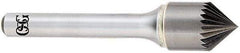 OSG - 3/8" Head Diam, 1/4" Shank Diam, 20 Flute 90° Solid Carbide Countersink - Bright Finish, Single End, Straight Shank, Right Hand Cut - USA Tool & Supply