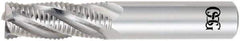 OSG - 8mm Diam, 21mm LOC, 4 Flute Solid Carbide Roughing Square End Mill - Uncoated, 64mm OAL, 8mm Shank Diam, Single End, Centercutting, 30° Helix - USA Tool & Supply