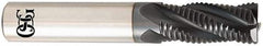 OSG - 1/2" Diam, 1-1/4" LOC, 4 Flute Solid Carbide Roughing Square End Mill - TiAlN Finish, 3" OAL, 1/2" Shank Diam, Single End, Centercutting, 30° Helix - USA Tool & Supply