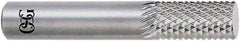 OSG - 3/8" Diam, 1" LOC, Drill Point End, Solid Carbide Diamond Pattern Router Bit - Right Hand Cut, 2-1/2" OAL, 3/8" Shank Diam, Use on Glass Reinforced Polyester, Graphite Composite Laminates, Kevlar, Phenolic Epoxy - USA Tool & Supply