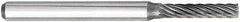 OSG - 1/8" Cut Diam, 1/8" Shank Diam, Tree with Radius Head Fluted Cut Burr - Carbide, Radius End, 1/2" LOC, 1-1/2" OAL - USA Tool & Supply