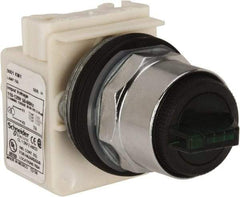 Square D - 30mm Mount Hole, 3 Position, Selector Switch Only - Green, Maintained (MA), Illuminated - USA Tool & Supply