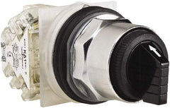 Square D - 30mm Mount Hole, 3 Position, Selector Switch Only - Black, Maintained (MA), Nonilluminated - USA Tool & Supply
