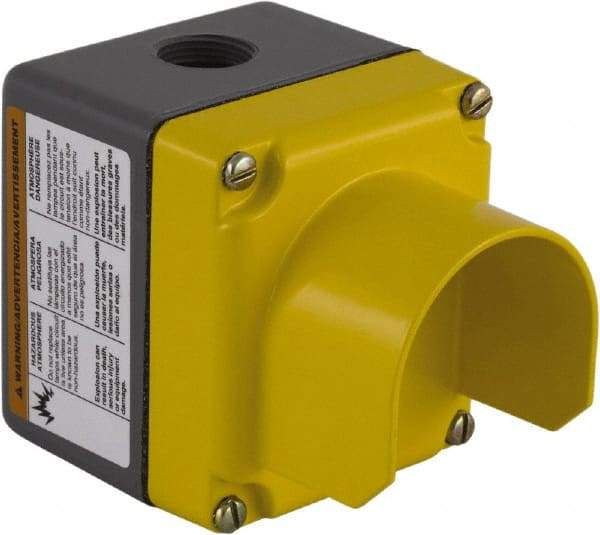 Square D - 1 Hole, 30mm Hole Diameter, Aluminum Pushbutton Switch Enclosure - 4-1/4 Inch High x 4-1/4 Inch Wide x 5-3/4 Inch Deep, 1, 3, 4, 13 NEMA Rated - USA Tool & Supply