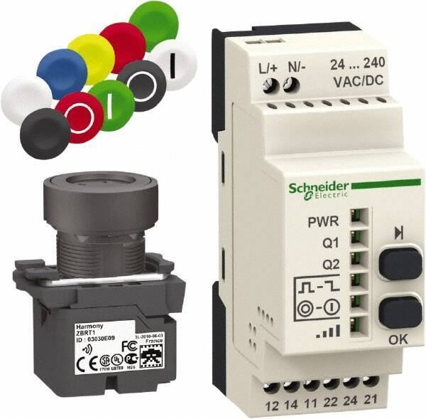 Square D - Maintained (MA) and Momentary (MO), Wireless Pushbutton System with Programmable Receiver - 24-240 VAC/VDC - USA Tool & Supply