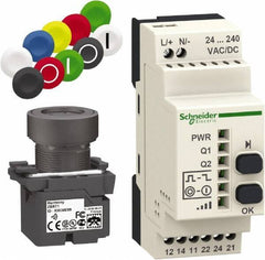Square D - Maintained (MA) and Momentary (MO), Wireless Pushbutton System with Programmable Receiver - 24-240 VAC/VDC - USA Tool & Supply
