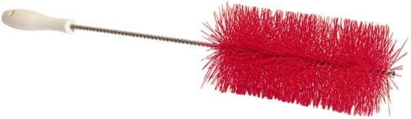 PRO-SOURCE - 1" Bristle Length, Plastic Food Service Brush - 6-1/2" Long x 2" Wide Head, 21" OAL, Red, Wire Block - USA Tool & Supply